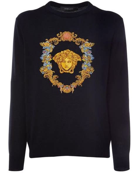 versace pullover rot herren|versace patch embroidery hoodie.